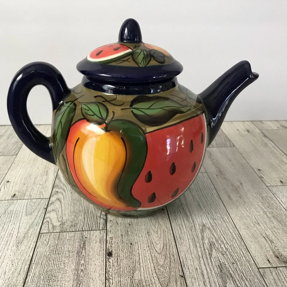 Mexican Teapot with fruit design